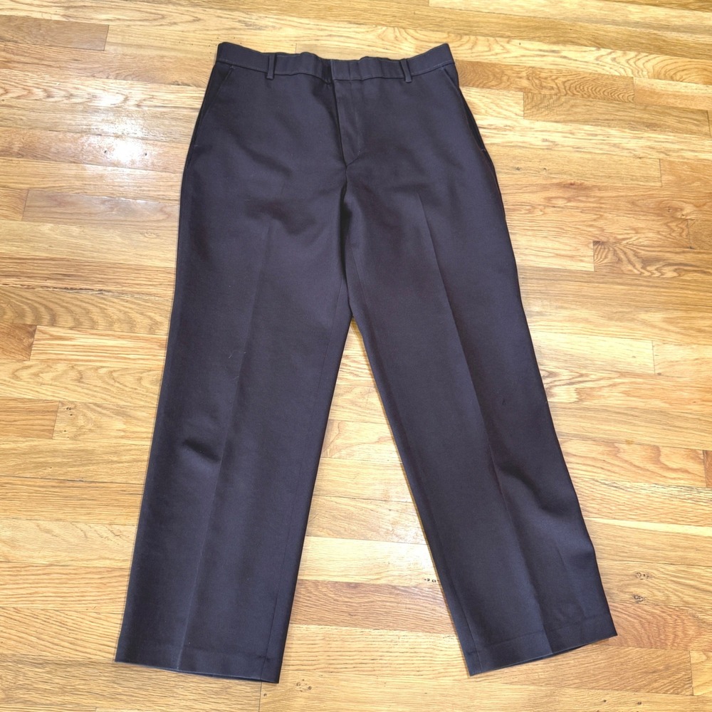 Vintage Levis Action Slacks Mens Dark Brown Straight Leg Dress Pants Trousers 34